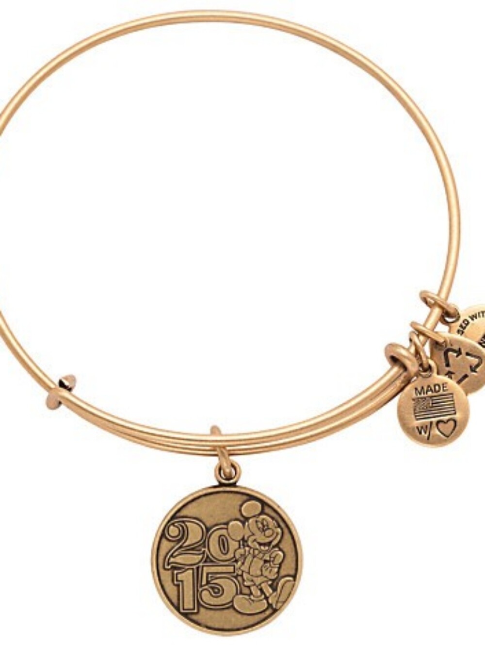 NEW Disney Parks Alex and Ani 2015 Mickey Mouse Gold Bangle Bracelet